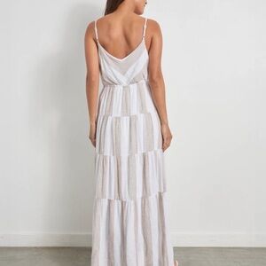 Splendid White and Tan Maxi Dress